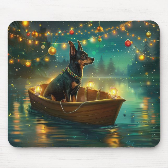 Mousepad Viagem Festiva de Natal do Kelpie Australiano (Frente)