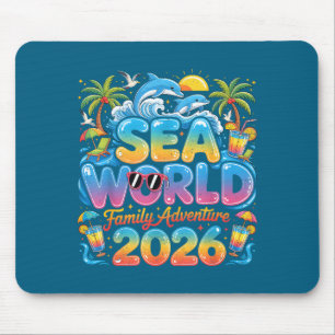 Mousepad Viagem Fofo Mar Família Aventura Mundial Tropical