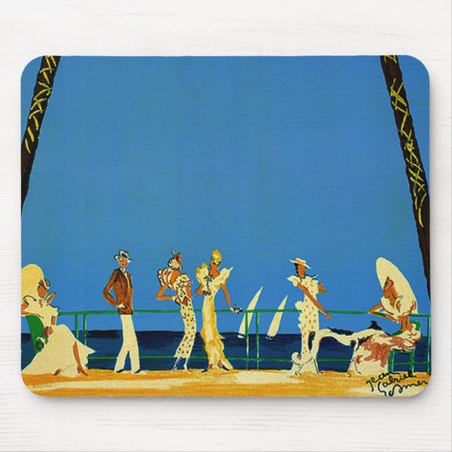 Mousepad Viagem francês Vintage Cote D'Azur (Frente)