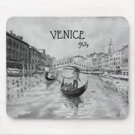 Mousepad Viagem Itália - souvenir preto e branco de VENICE