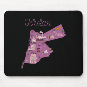 Mousepad Viagem Jordan Map Amman Petra Sea Family Vaca