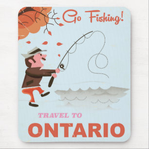 Mousepad Viagem para impressão de pesca retrô em Ontário fé