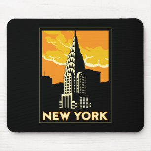 Mousepad viagem retro do vintage de New York Estados Unidos