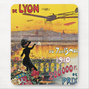Mousepad Viagens Antigas, Aviões Exposição Aérea, Lyon, Fra