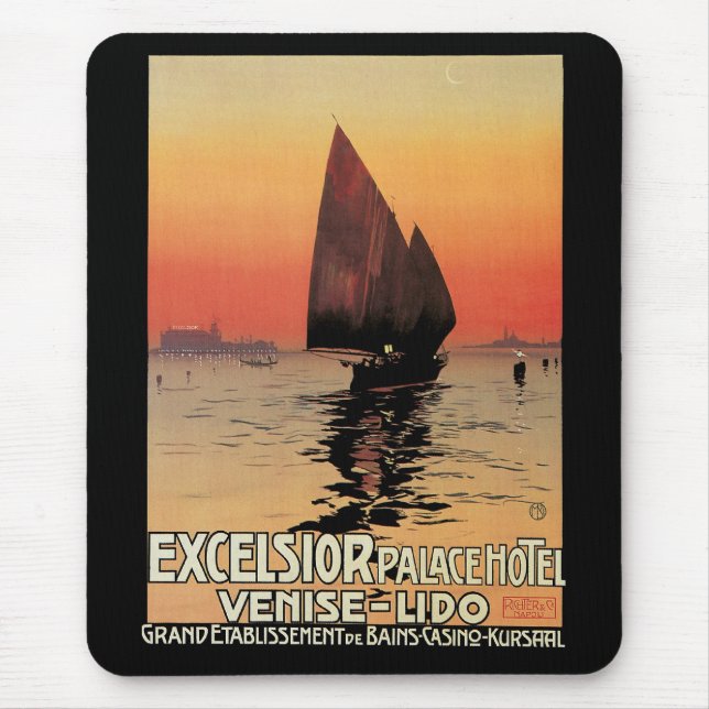 Mousepad Viagens Antigas, Barcos no Excelsior Palace Veneza (Frente)
