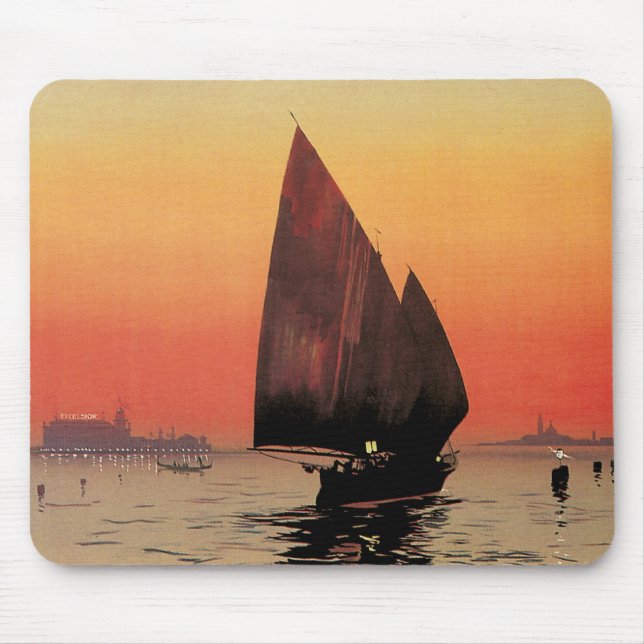 Mousepad Viagens Antigas, Barcos no Excelsior Palace Veneza (Frente)