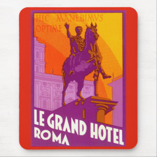 Mousepad Viagens Antigas, Estátua Le Grand Hotel Roma, Itál