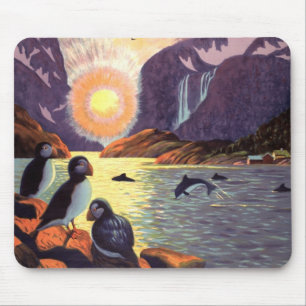 Mousepad Viagens Antigas, Noruega Fiorde Terra do Sol da Me