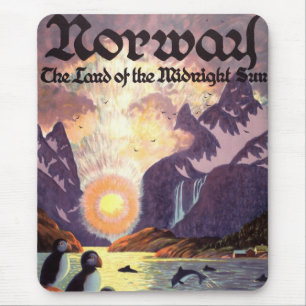 Mousepad Viagens Antigas, Noruega Fiorde Terra do Sol da Me