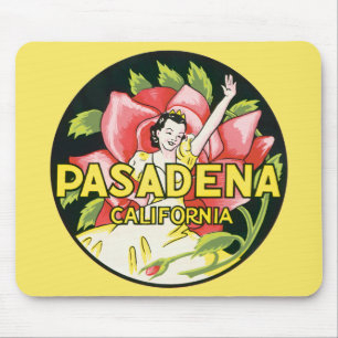 Mousepad Viagens Antigas, Pasadena Califórnia, Senhora e Ro