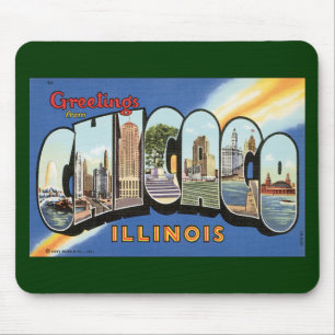Mousepad Viagens Antigas, Saudações de Chicago Illinois