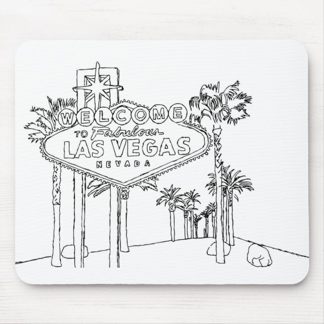Mousepad Viagens de Las Vegas Desenhando Férias Viajando (Frente)