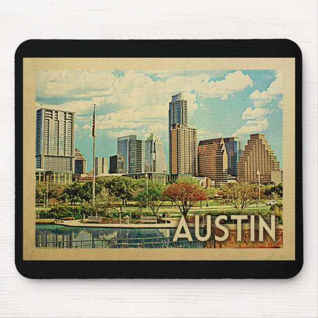 Mousepad Viagens vintage Austin Texas (Frente)
