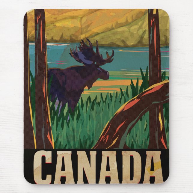 Mousepad Viagens vintage do Canadá (Frente)