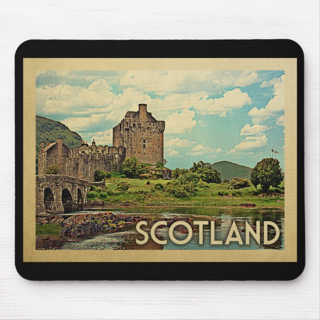 Mousepad Viagens vintage do Castelo de Mouse da Escócia (Frente)