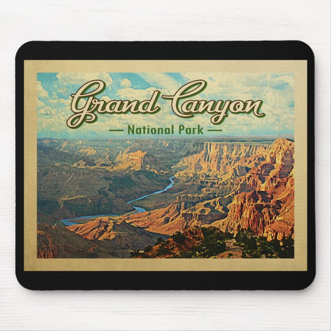 Mousepad Viagens vintage do Parque Nacional Grand Canyon (Frente)