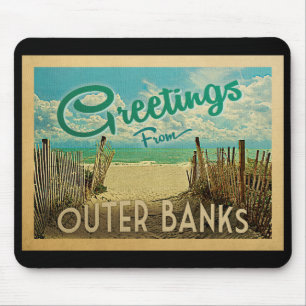 Mousepad Viagens vintage exteriores da praia dos bancos