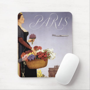 Mousepad Viagens vintage, Paris Via constelação