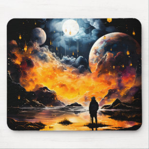 Mousepad Viajante Astronauta Jornada do Horizonte Cósmico