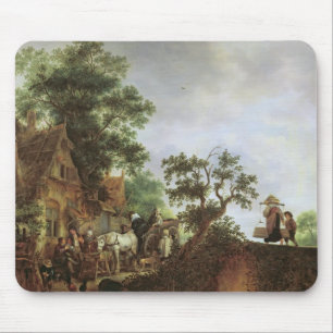 Mousepad Viajantes por uma pensão (óleo em canvas)