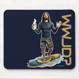 Mousepad Vibes de Surfista WWJD, Jesus Todos os Dias, Fé To
