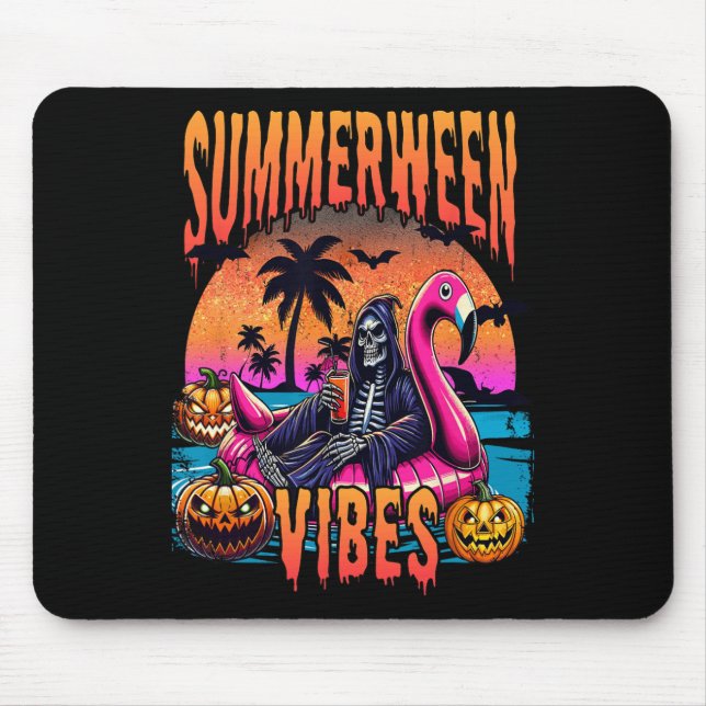 Mousepad Vibes Halloween Férias de Verão Esqueleto Float (Frente)