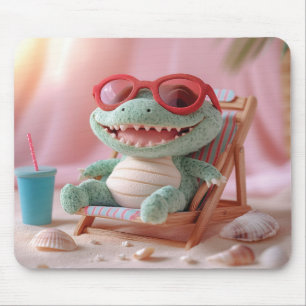 Mousepad Víblias de Verão: Crocodilo Chillin' Plush em Féri