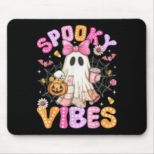 Mousepad Vibrações Assustadoras Fantasma Retro Groovy Hallo