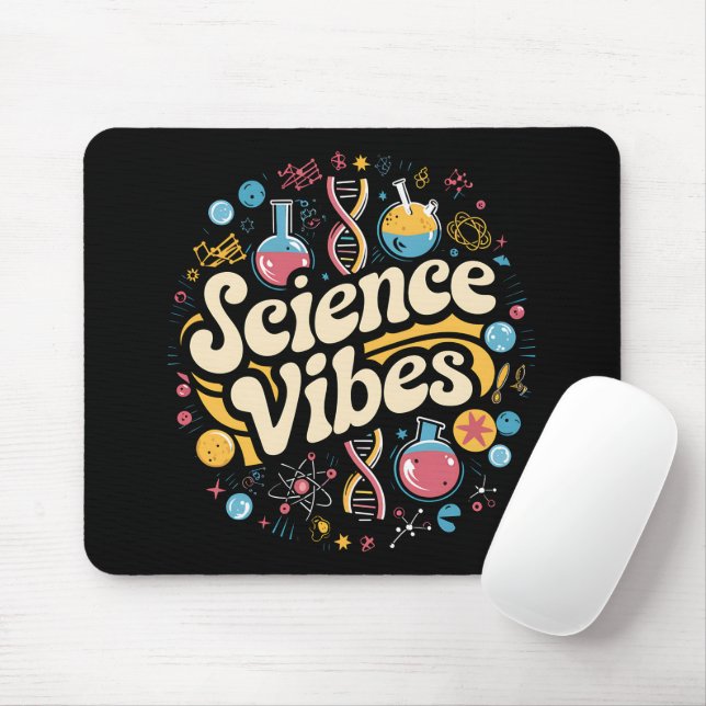 Mousepad Vibrações Científicas Groovy Primeiro Dia de Volta (Com mouse)