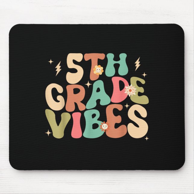 Mousepad Vibrações da 5ª Série Groovy de Volta à Escola (Frente)