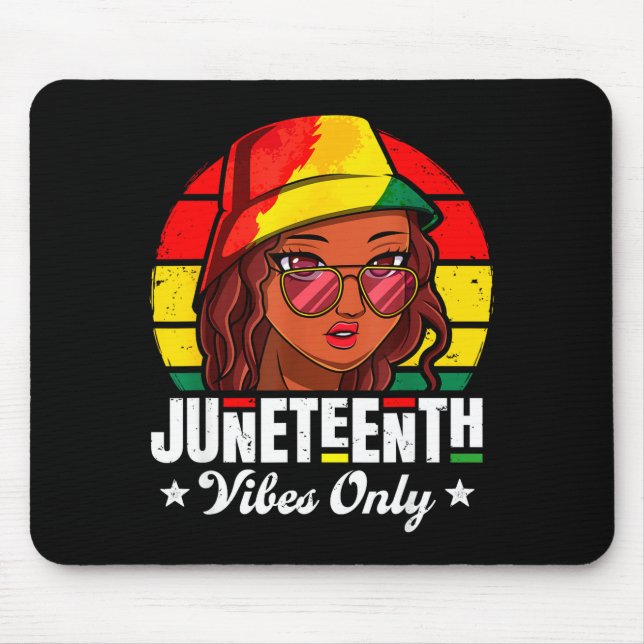 Mousepad Vibrações de Juneteenth apenas para mulheres afro- (Frente)