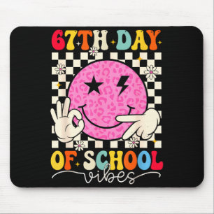Mousepad Vibrações do 67º dia de aula Engraçado Seis Sete 6