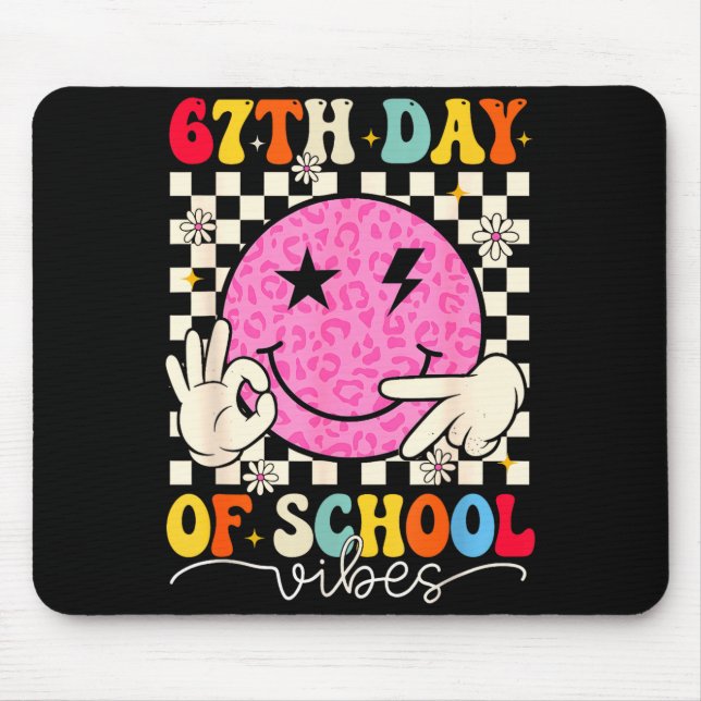 Mousepad Vibrações do 67º dia de aula Engraçado Seis Sete 6 (Frente)