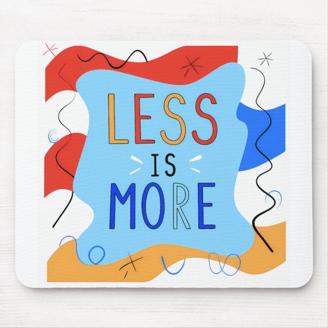 Mousepad Vibrant "Less Is More" Abstract Graphic (Frente)