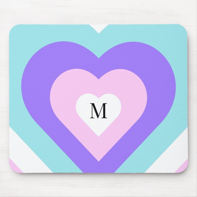 Mousepad Vibrante brilhante Corações Múltiplos Y2k 2000s (Frente)