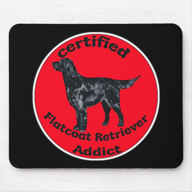 Mousepad Viciado em Flatcoat Retriever Certificado (Frente)