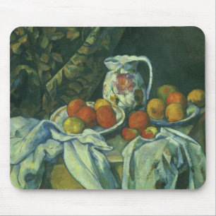 Mousepad Vida contínua, cortina e Pitcher por Paul Cezanne