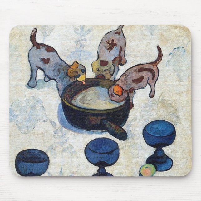 Mousepad Vida Estática com 3 Cuppies por Paul Gauguin (Frente)