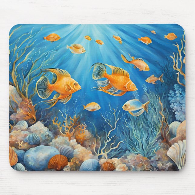 Mousepad Vida Marinha com Peixes Exóticos (Frente)