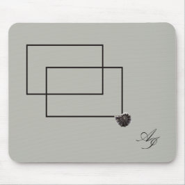 Mousepad Vida marinha japonesa monocromo neutro em bege lit