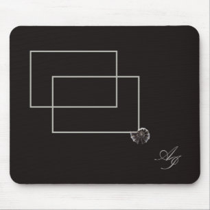 Mousepad Vida marinha japonesa monocromo neutro em bege lit