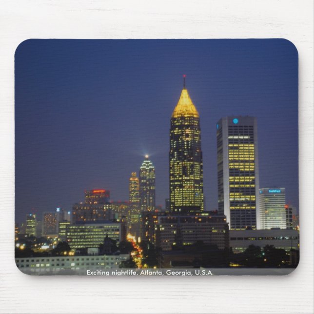 Mousepad Vida noturno emocionante, Atlanta, Geórgia, EUA (Frente)