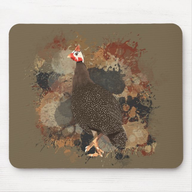 Mousepad Vida Selvagem Africana Guiné Fowl Earth Tones Spla (Frente)