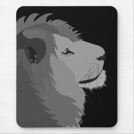 Mousepad Vida Selvagem de Leão Grande Gato Preto e Branco