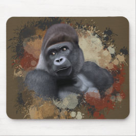 Mousepad Vida Selvagem Sentando Gorila Terra Tone Paint Spl