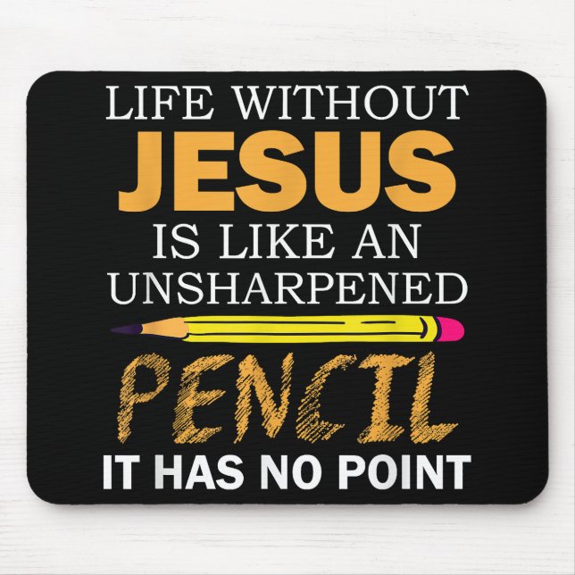 Mousepad Vida Sem Jesus Engraçado Cristão Fé Religiosa (Frente)