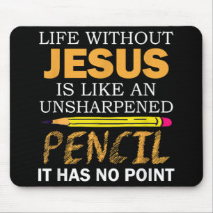 Mousepad Vida sem Jesus Engraçado Fé Religiosa Cristã