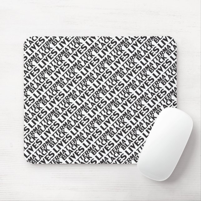 Mousepad Vidas Negras Importam a tipografia negra branca mo (Com mouse)