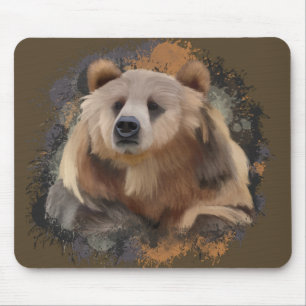 Mousepad Vidas Selvagens Urso Terrestre Splatter