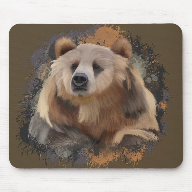Mousepad Vidas Selvagens Urso Terrestre Splatter (Frente)